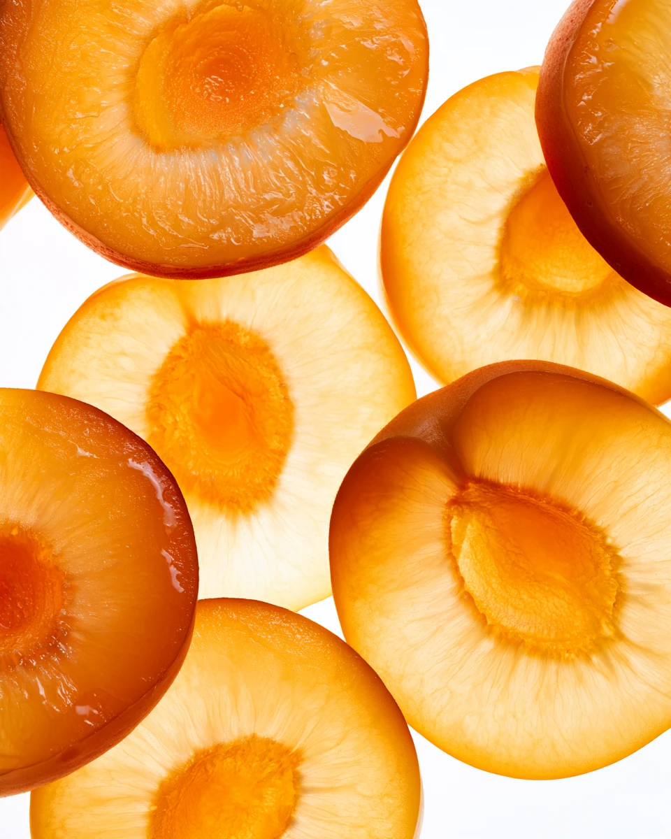 Halved apricots